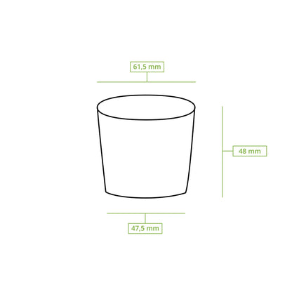 Portionsbecher aus Pappe (bio-beschichtet) 50 ml, Ø 62 mm, ungebleicht