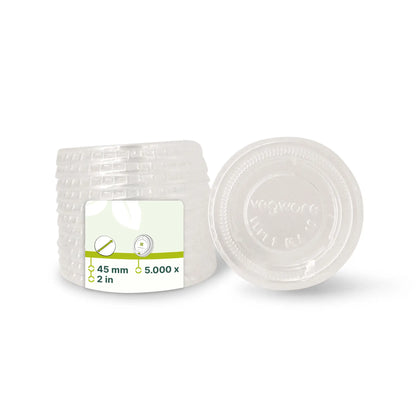 PLA lids Ø 45 mm, clear, round