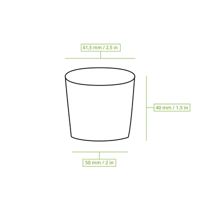 Portionsbecher aus Pappe (bio-beschichtet) 40 ml, Ø 62 mm, braun