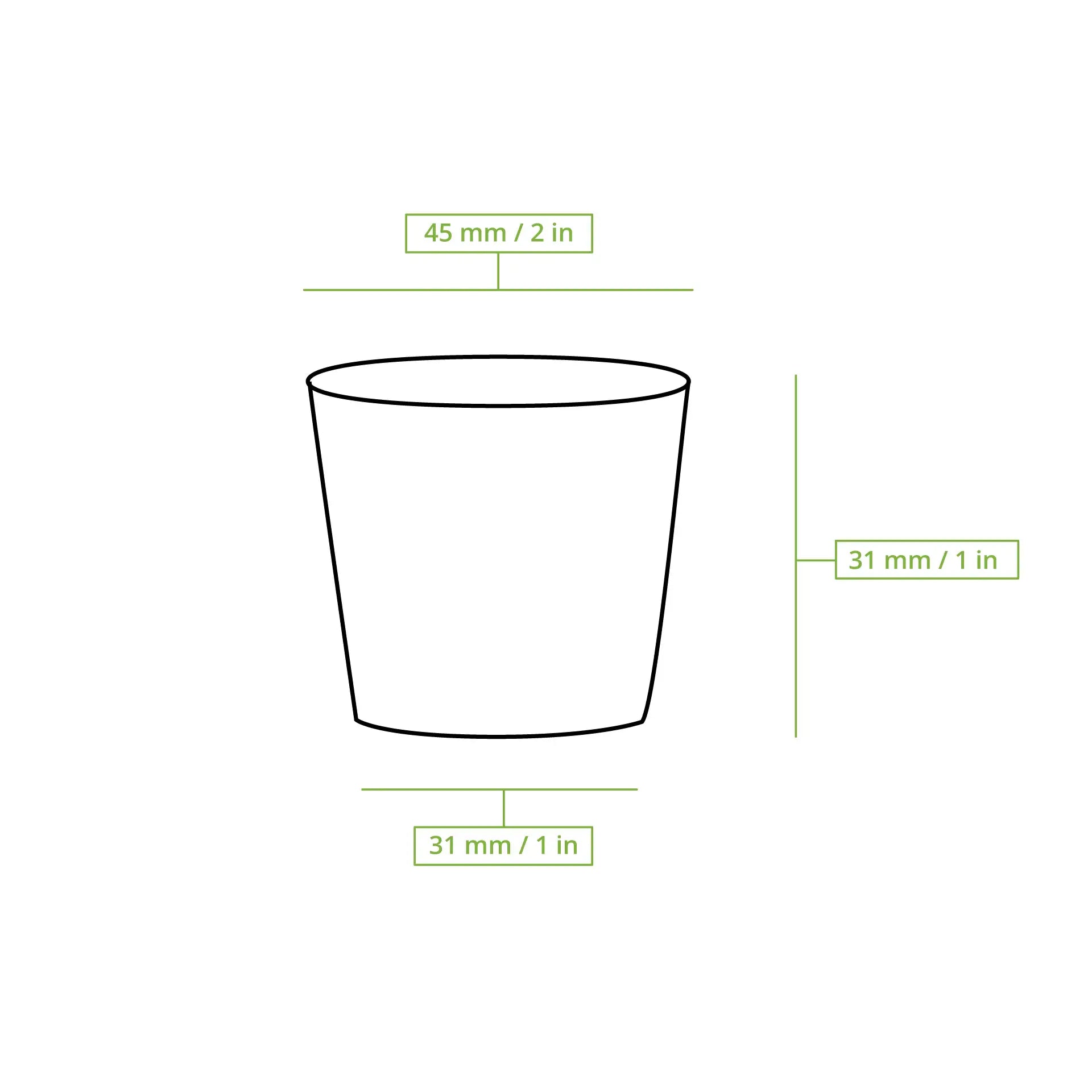 PLA portion cups 30 ml, Ø 45 mm