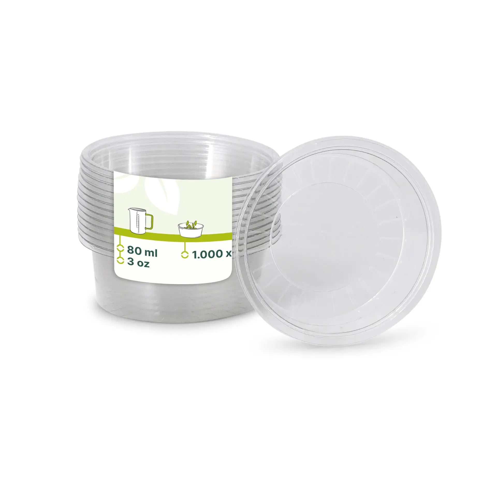 80 ml / 3 oz rPET dip pots, Ø 75 mm, clear