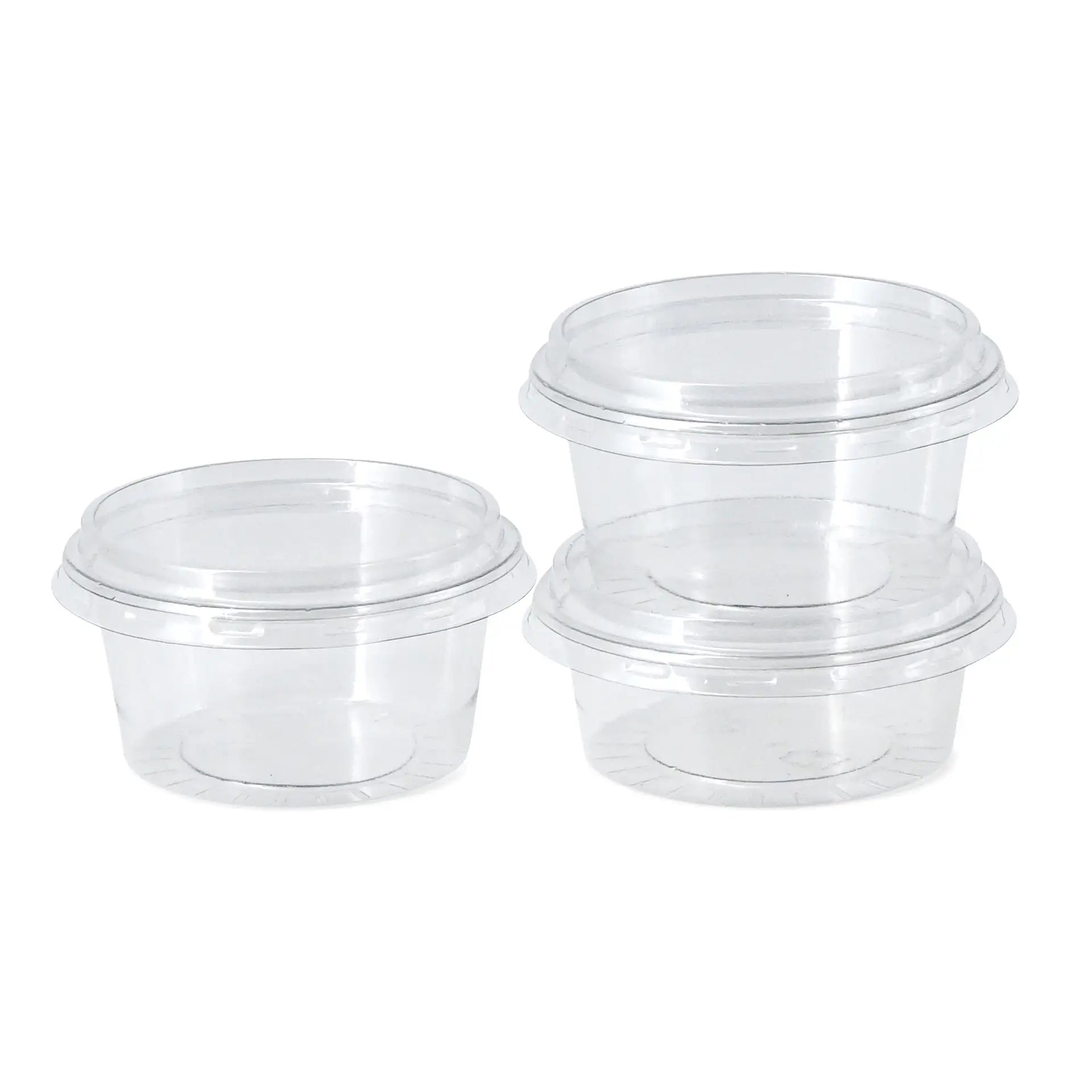 100 ml / 3.5 oz rPET sauce pots, Ø 75 mm, clear