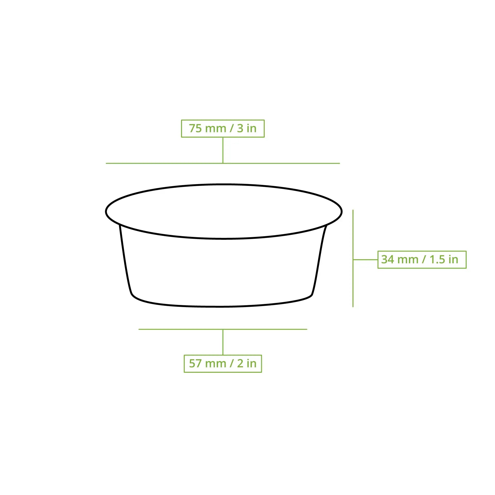 100 ml / 3.5 oz rPET sauce pots, Ø 75 mm, clear
