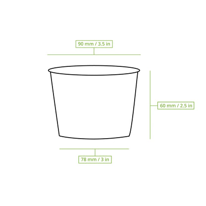 8 oz Cardboard Soup Cup, Ø 90 mm, white