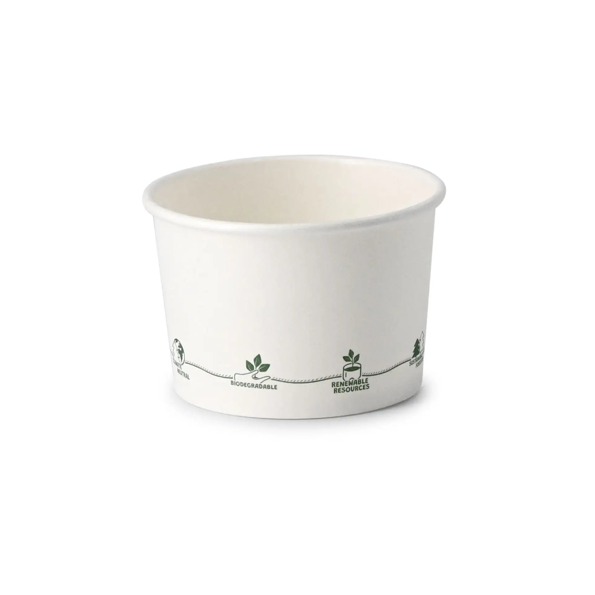 8 oz Cardboard Soup Cup, Ø 90 mm, "EcoUp©"-Icons