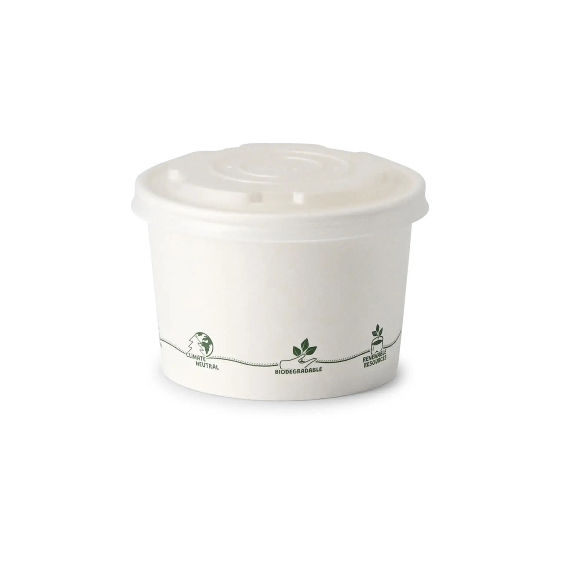 8 oz Cardboard Soup Cup, Ø 90 mm, "EcoUp©"-Icons