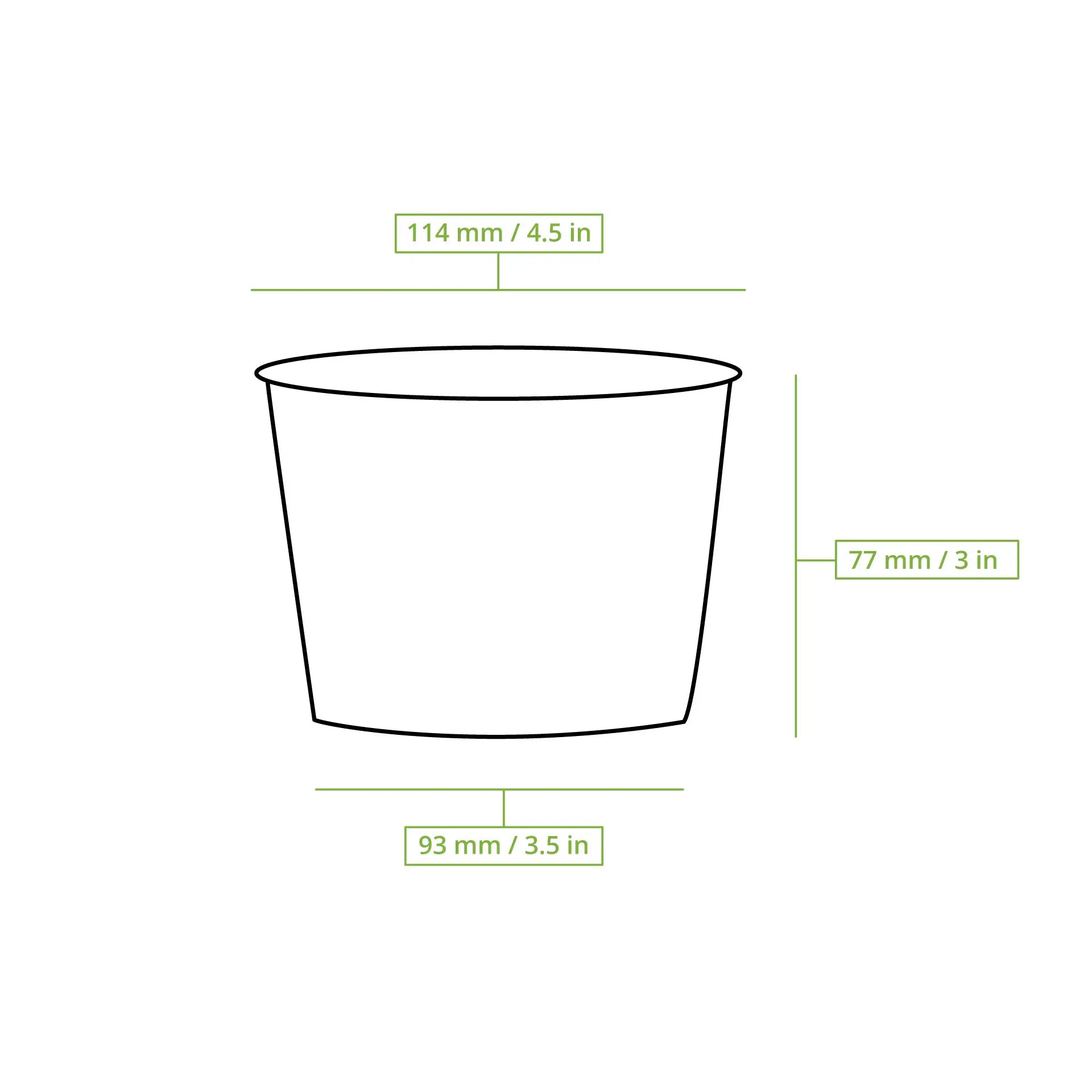16 oz Paper Soup Container, Ø 115 mm, white