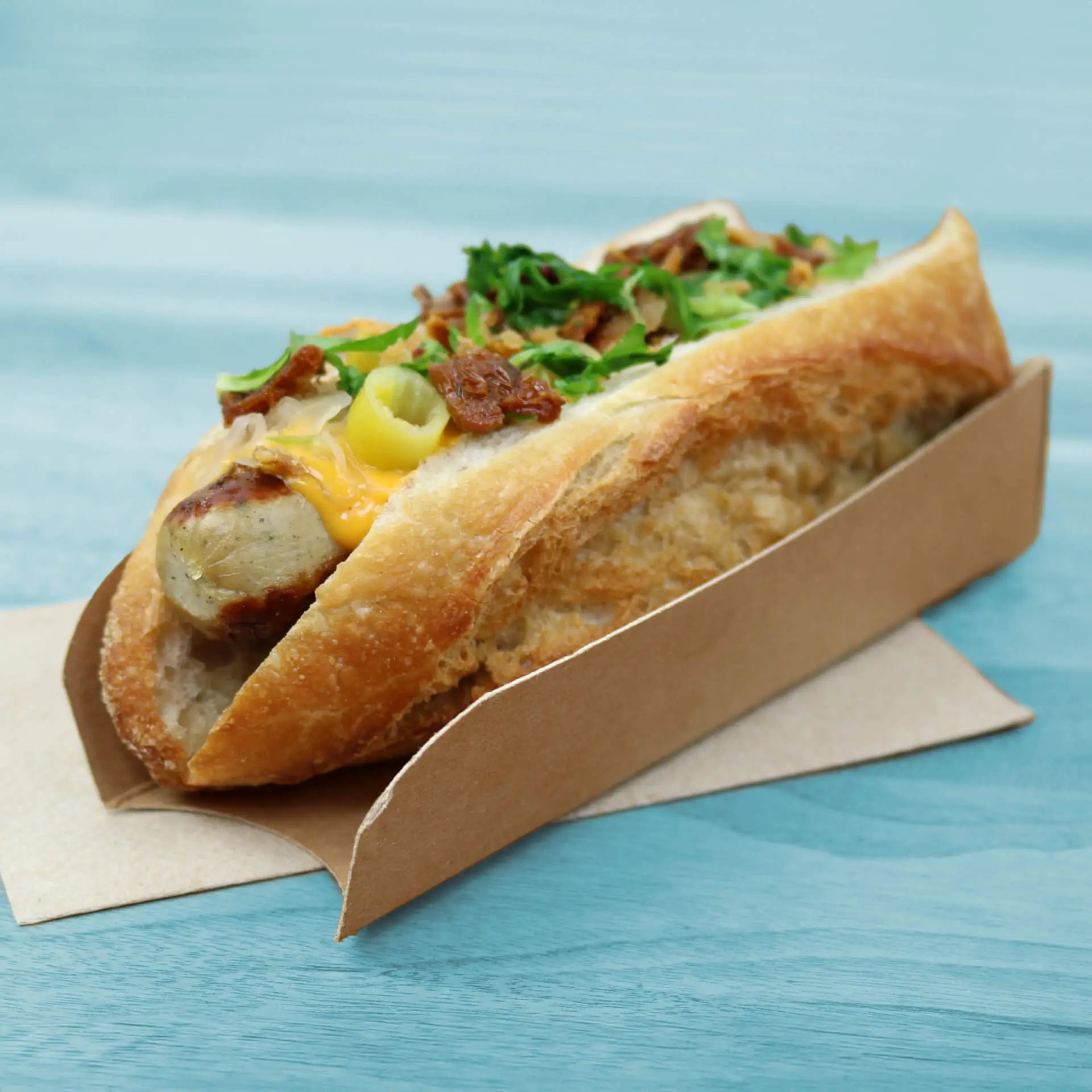 Hot dog tray, kraft 18 x 5 cm, foldable