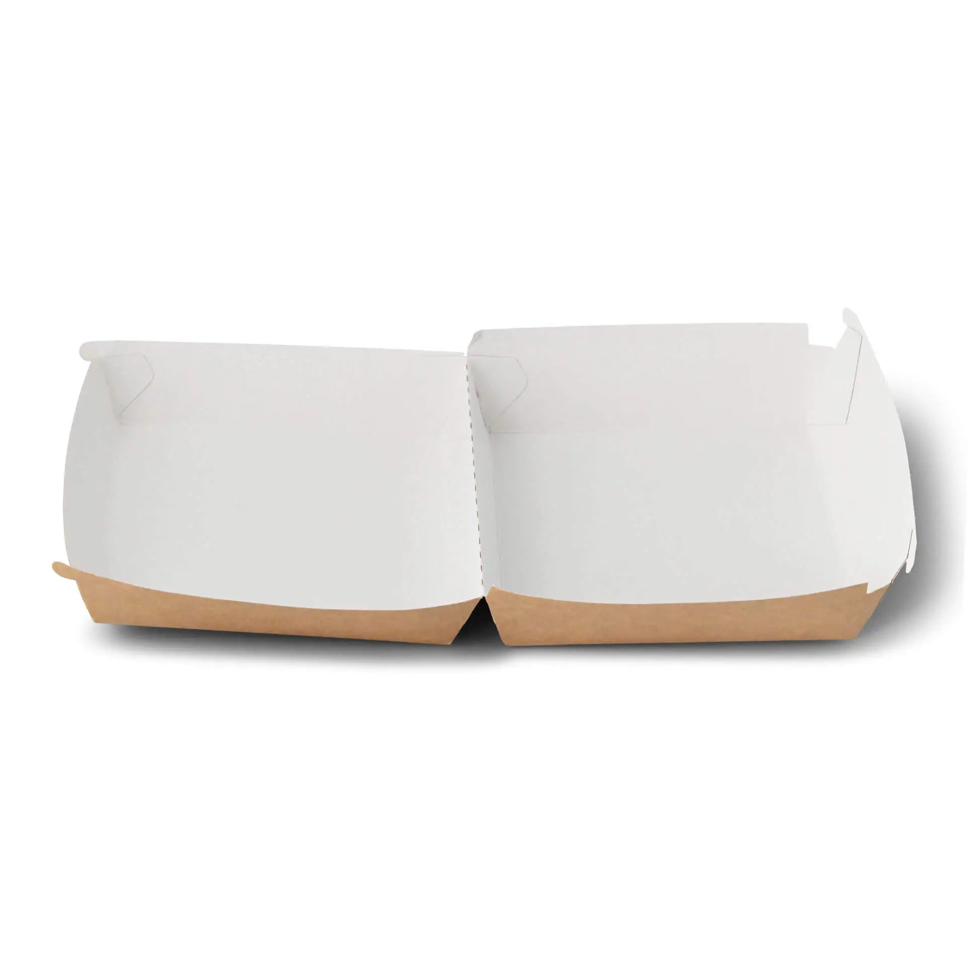 Takeaway burger box 14.5 x 14.5 x 8 cm, kraft-white