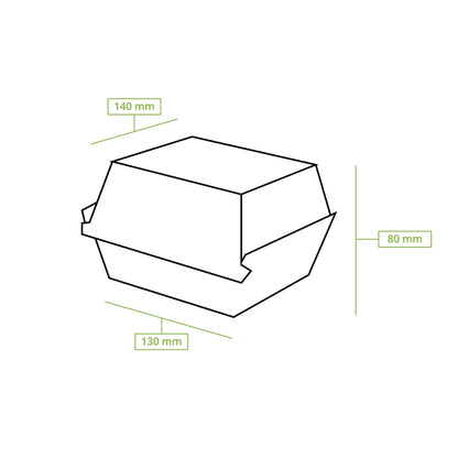 Burger box 13 x 14 x 8 cm, kraft board