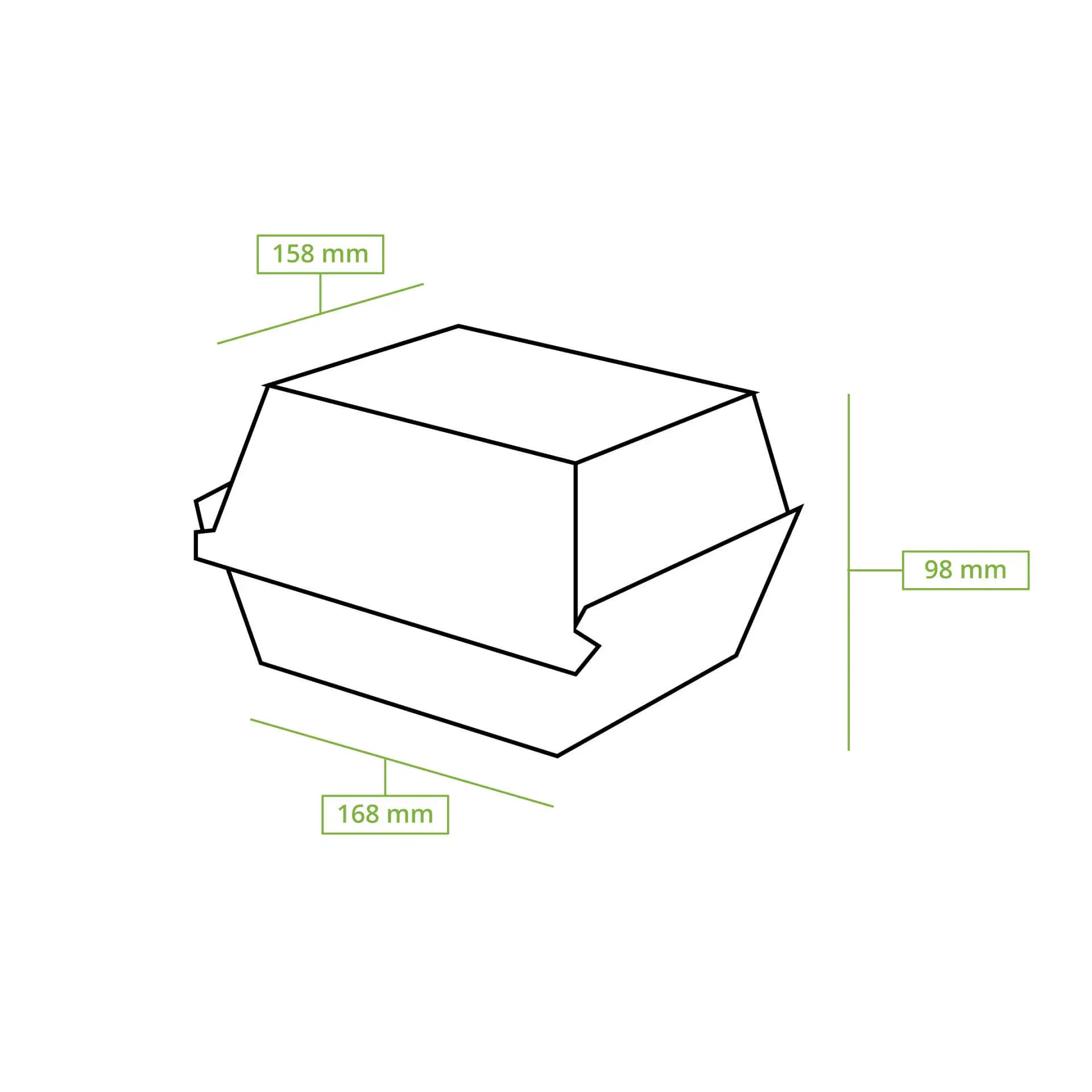 Burger box 16.8 x 15.8 x 9.8 cm, kraft board