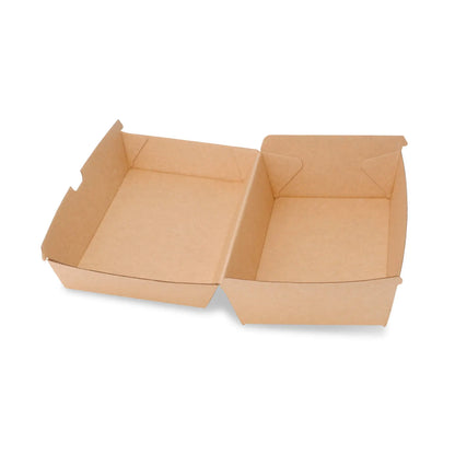 Food box with hinged lid, 24.8 x 13 x 7.5 cm, kraft