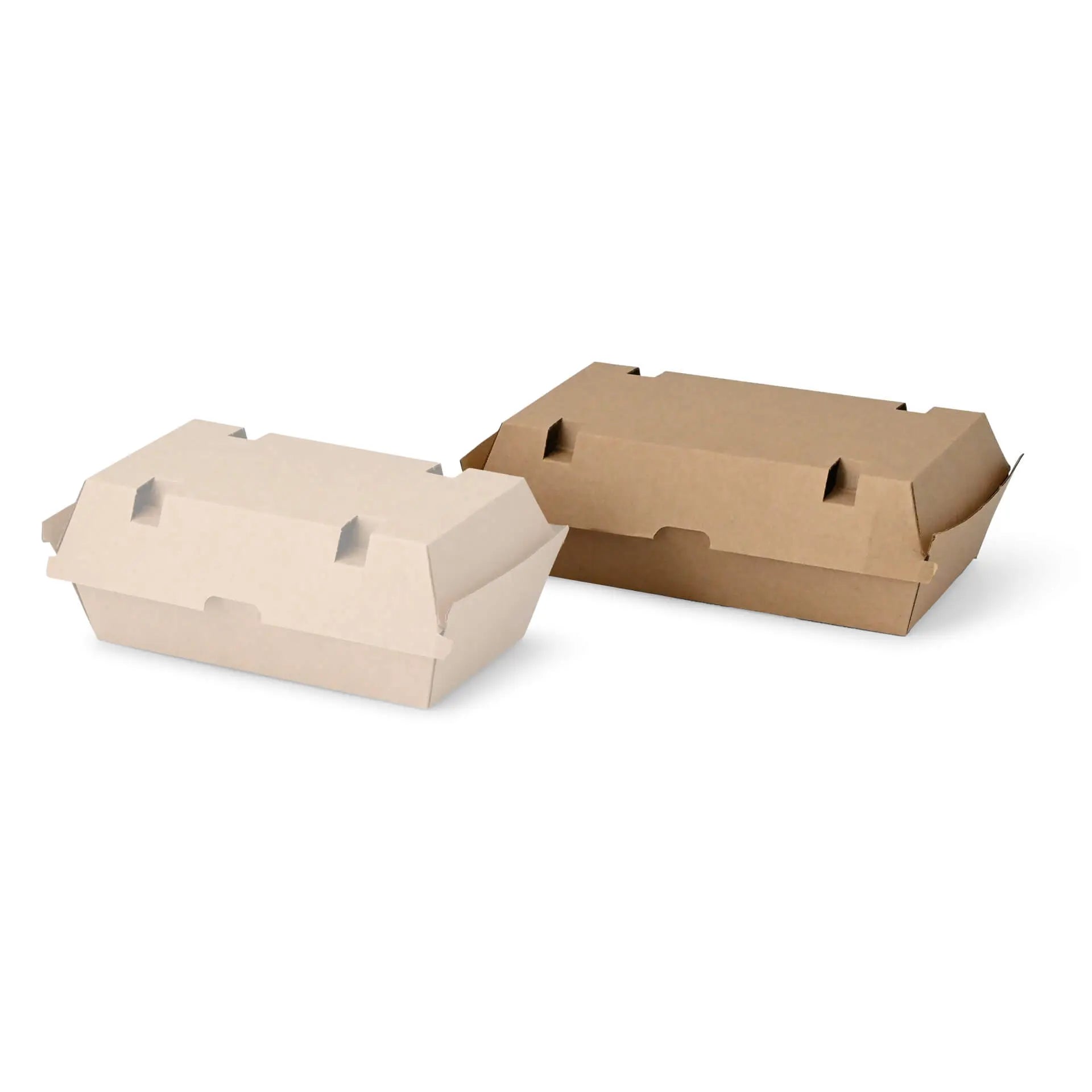 Food box with hinged lid, 24.8 x 13 x 7.5 cm, kraft
