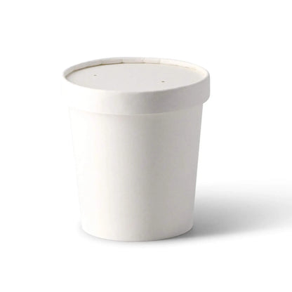 Suppenbecher to go aus Karton (Premium) 400 ml, Ø 95 mm, weiß, bio-beschichtet