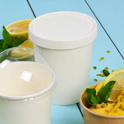 Paper Lids for 4oz-16oz for Ice Cream Tubs, white