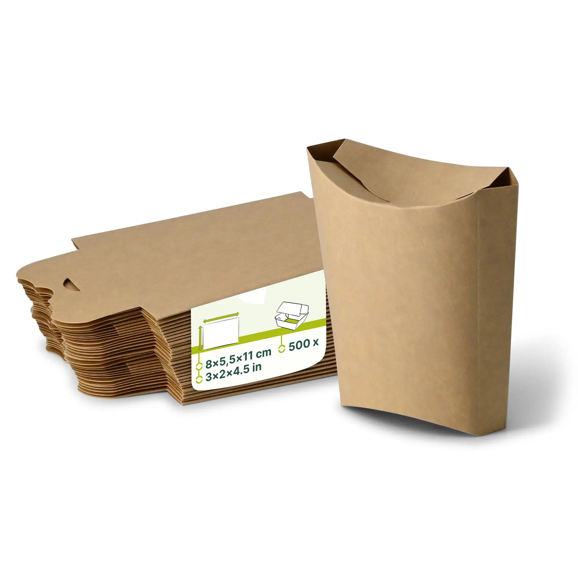 Pommes Boxen 8 x 5,5 x 11 cm, braun