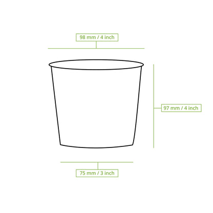 Suppenbecher to go aus Karton (Premium) 400 ml, Ø 95 mm, braun, bio-beschichtet