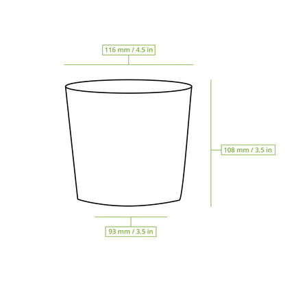 Soup cup to go made of cardboard 600 ml / 24 oz, Ø 115 mm, brown