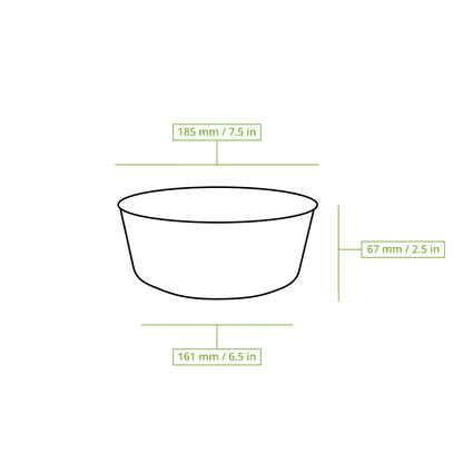 Cardboard-bowls 1000 ml, Ø 185 mm, white, round