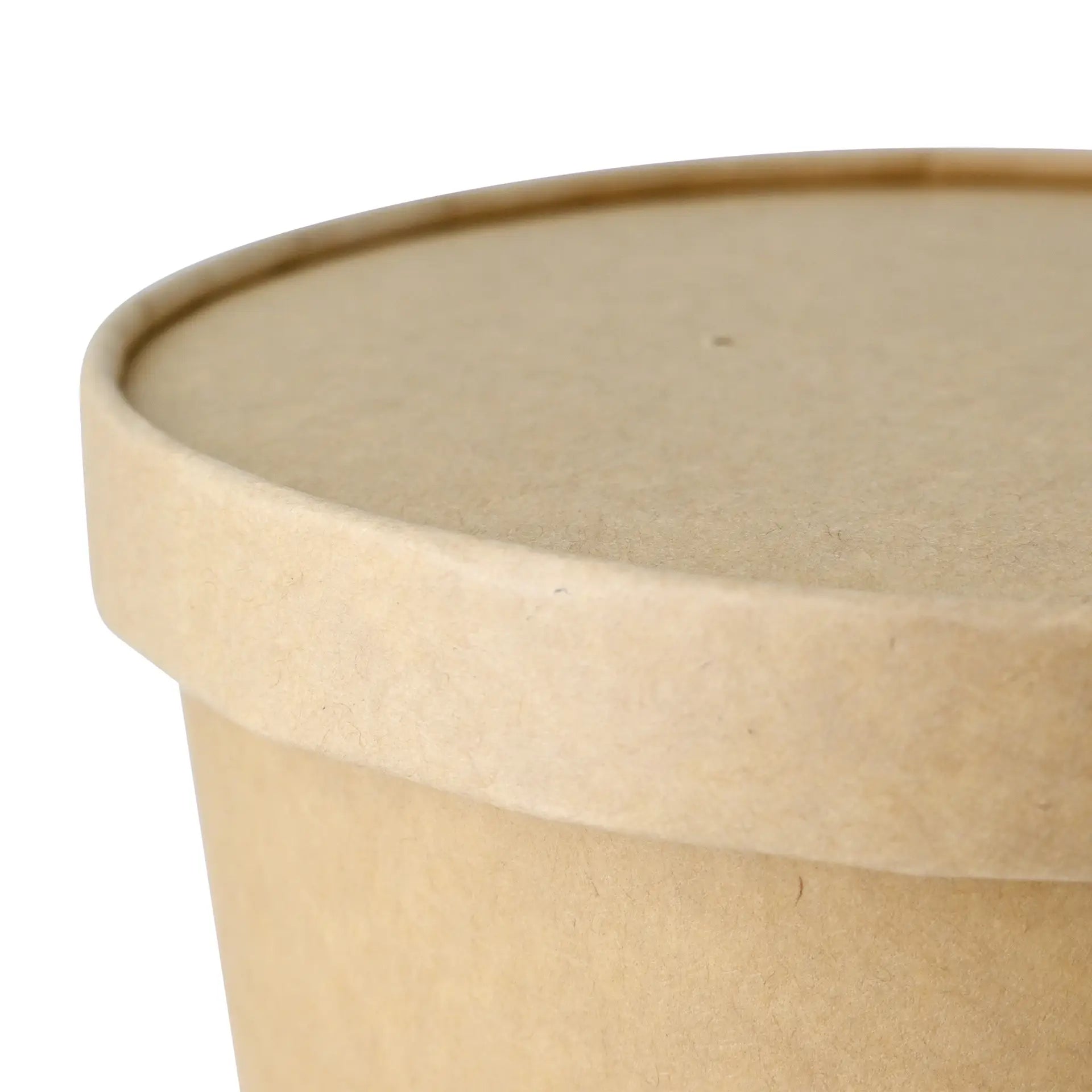 Cardboard-membrane lids Ø 150 mm, brown, PLA-coated