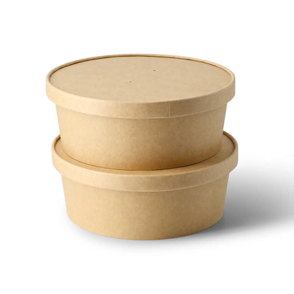 Cardboard-membrane lids Ø 185 mm, brown, PLA-coated