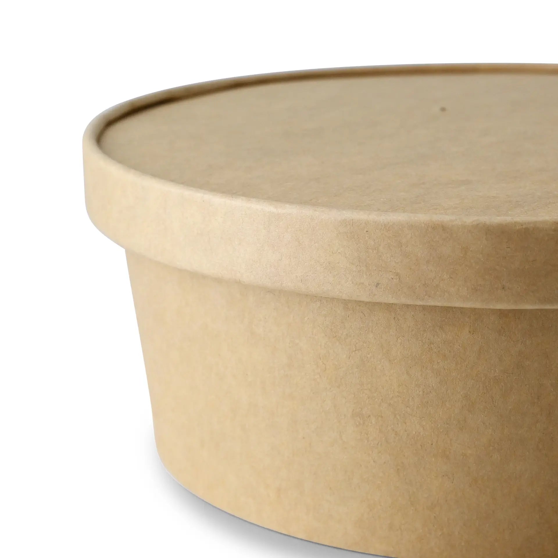 Cardboard-membrane lids Ø 185 mm, brown, PLA-coated