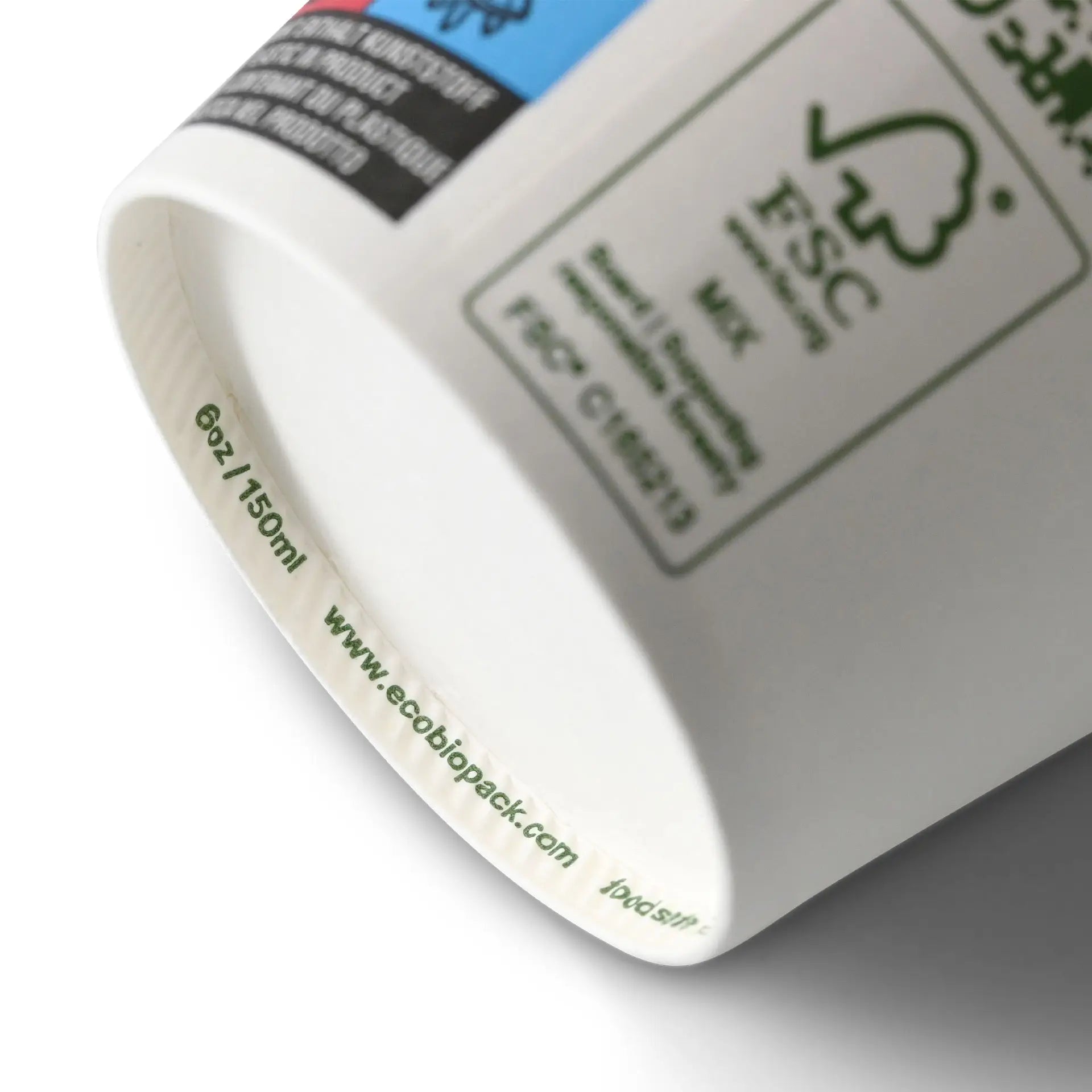 Pappbecher 150 ml / 6 oz, Ø 80 mm, einwandig, weiß, PLA-beschichtet