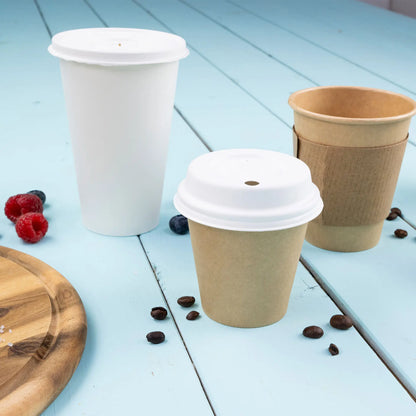 Pappbecher 400 ml / 16 oz, Ø 90 mm, einwandig, weiß, PLA-beschichtet