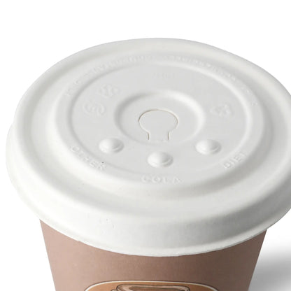 Cardboard-flat lids  Ø 90 mm, white, straw hole