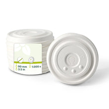Cardboard-flat lids  Ø 90 mm, white, straw hole