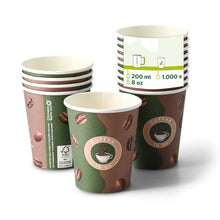 Pappbecher bedruckt "Kaffee"  200 ml / 8 oz, Ø 80 mm