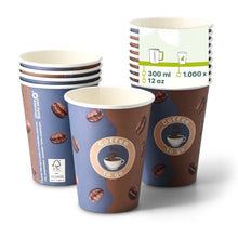Pappbecher bedruckt "Kaffee  300 ml / 12 oz, Ø 90 mm