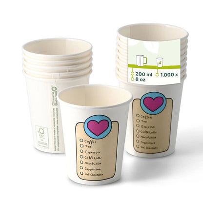 8 oz Paper cup printed with "Coffeelove", Ø 80 mm, white