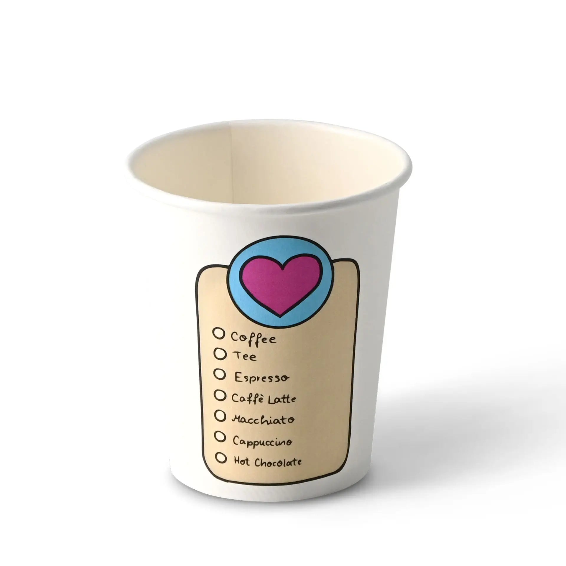 8 oz Paper cup printed with "Coffeelove", Ø 80 mm, white
