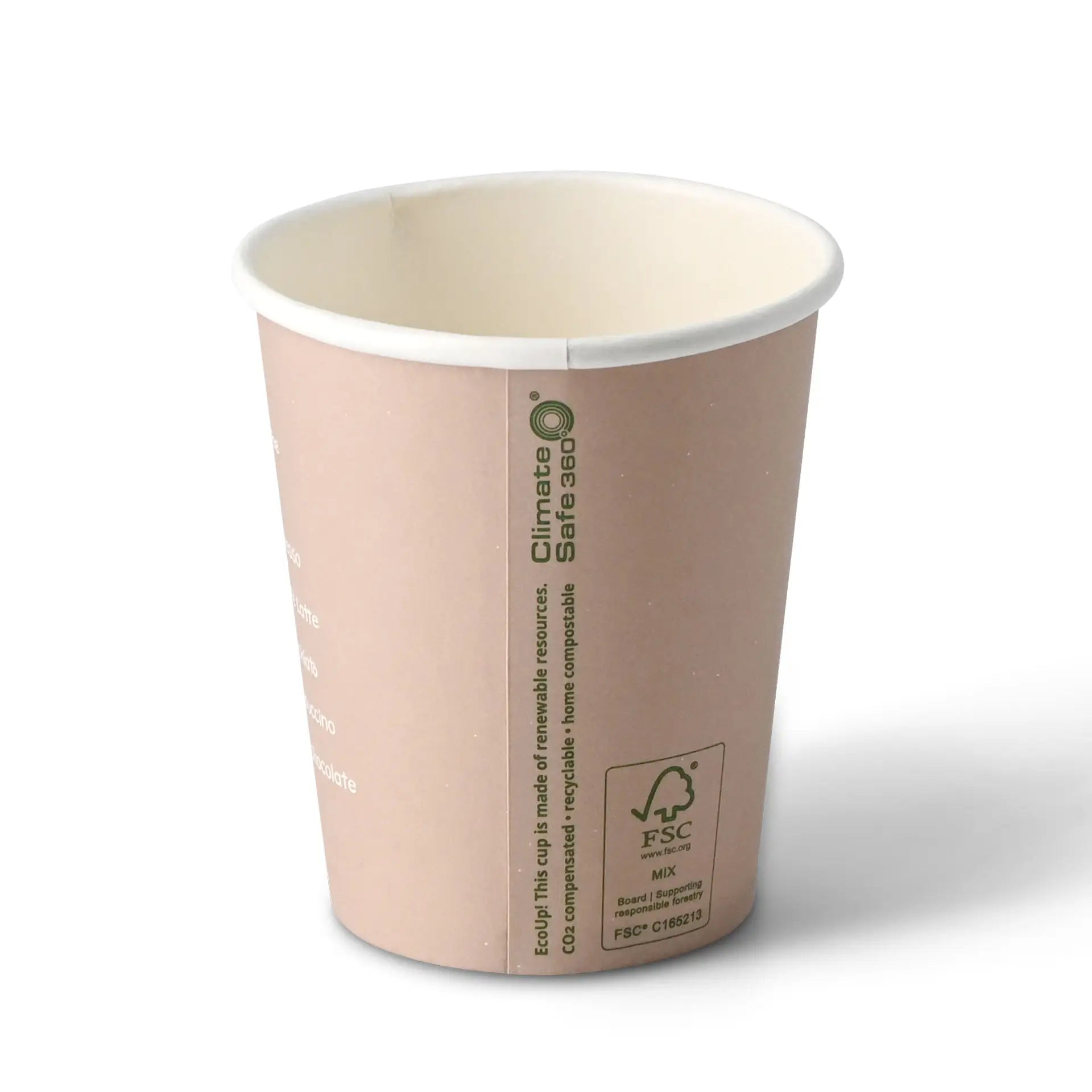 Pappbecher bedruckt "Coffeebreak" 200 ml / 8 oz, Ø 80 mm, weiß