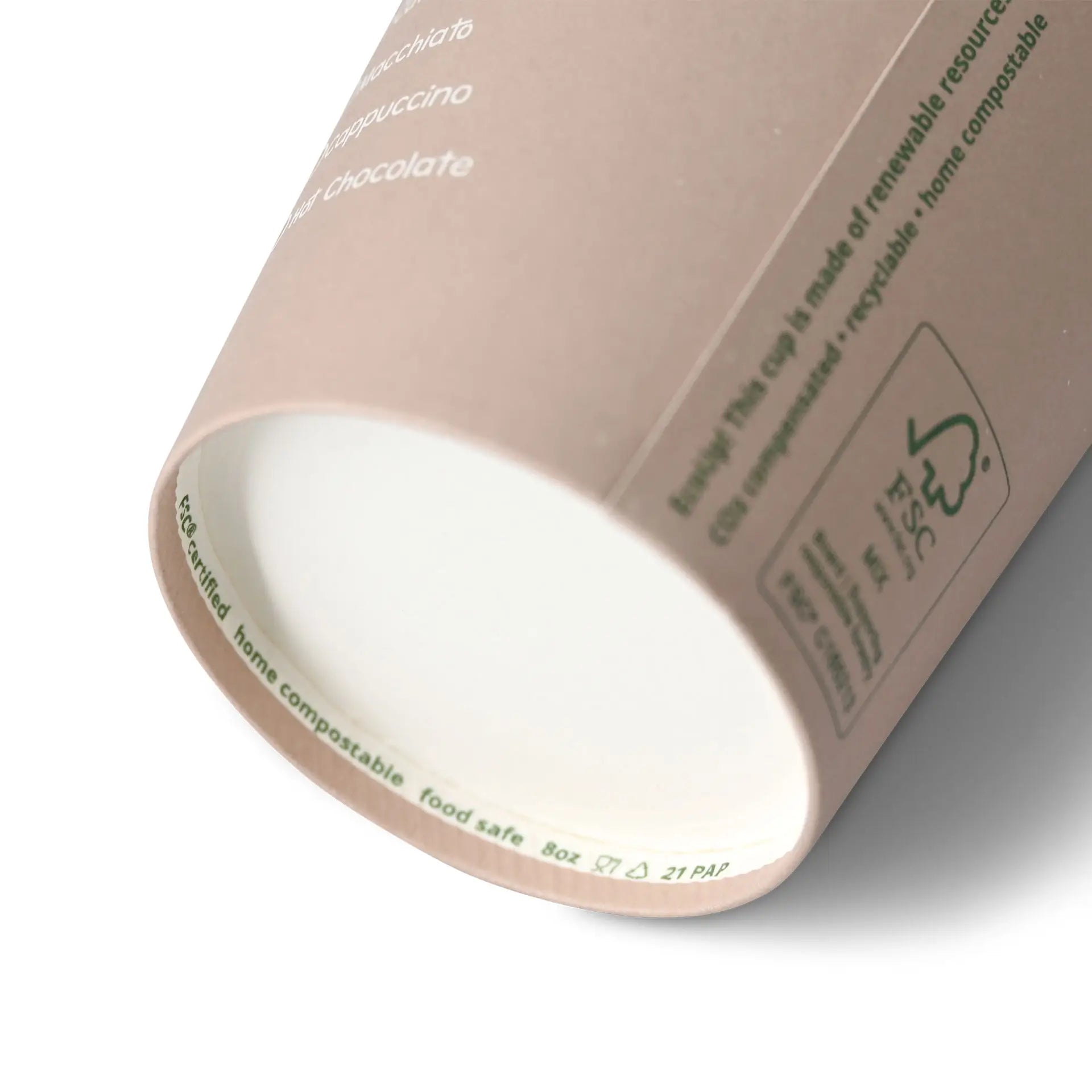 Pappbecher bedruckt "Coffeebreak" 200 ml / 8 oz, Ø 80 mm, weiß
