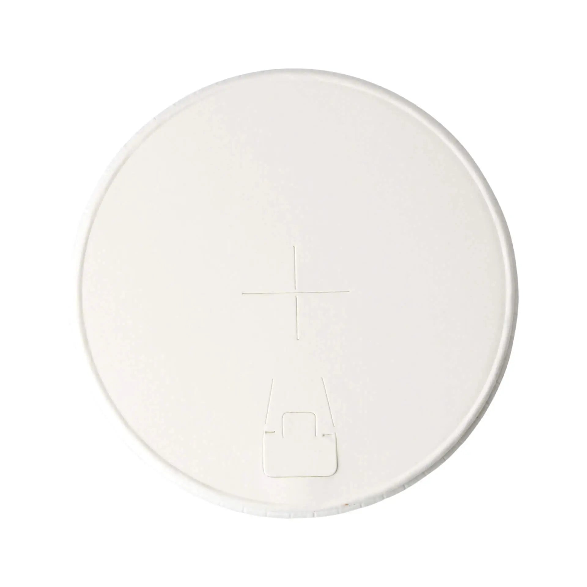 Paper-lids Ø 80 mm, white, drinking + straw hole