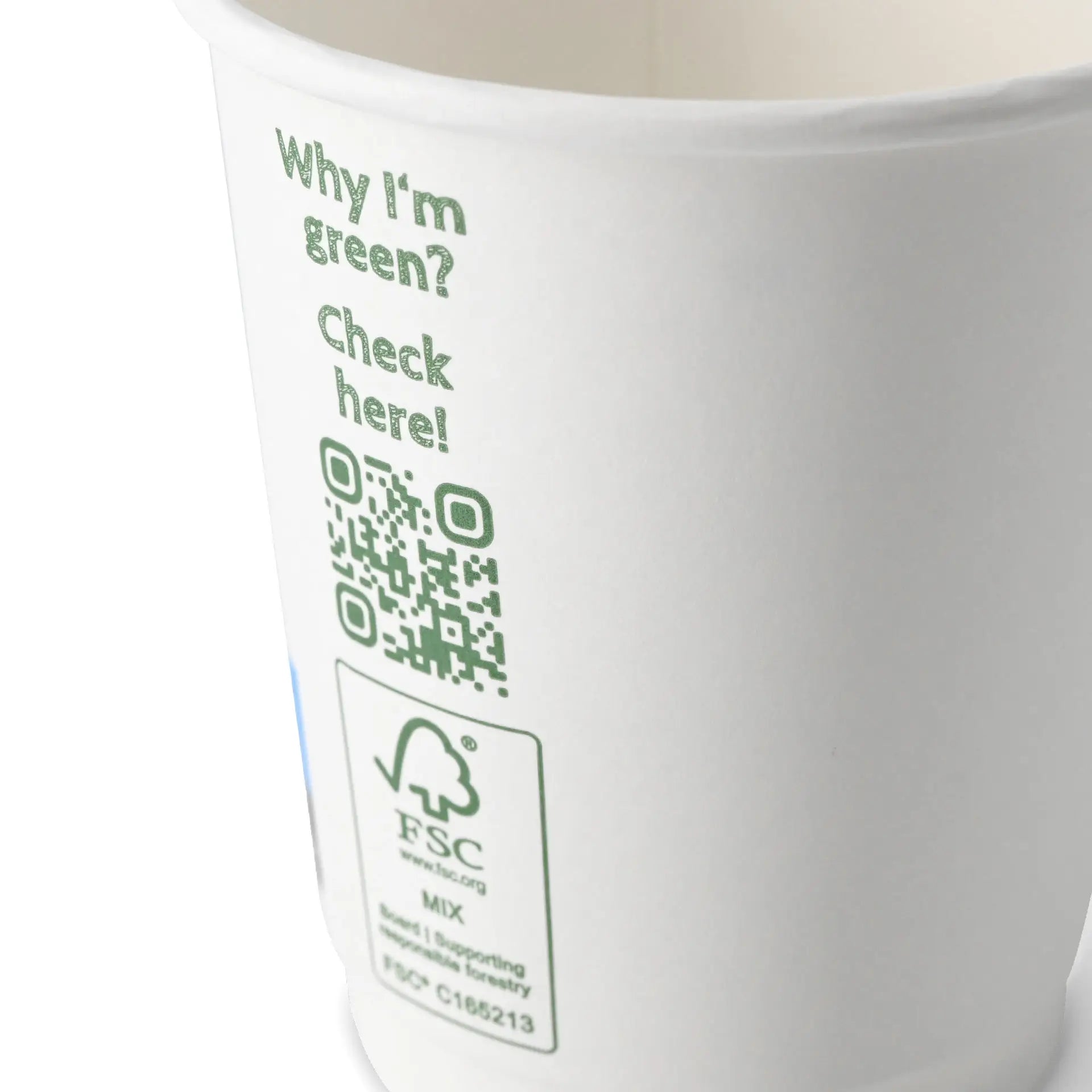 Kaffee to go Becher, 200 ml / 8 oz, Ø 80 mm, doppelwandig, weiß, PLA-beschichtet