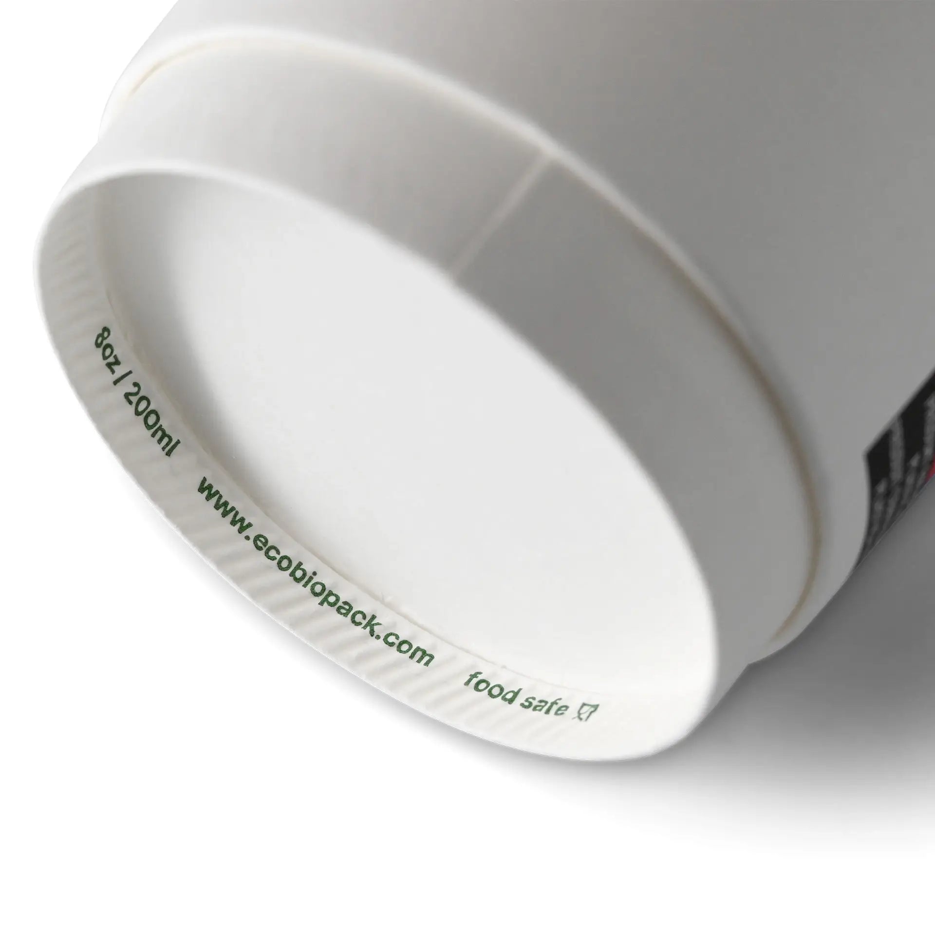 Kaffee to go Becher, 200 ml / 8 oz, Ø 80 mm, doppelwandig, weiß, PLA-beschichtet