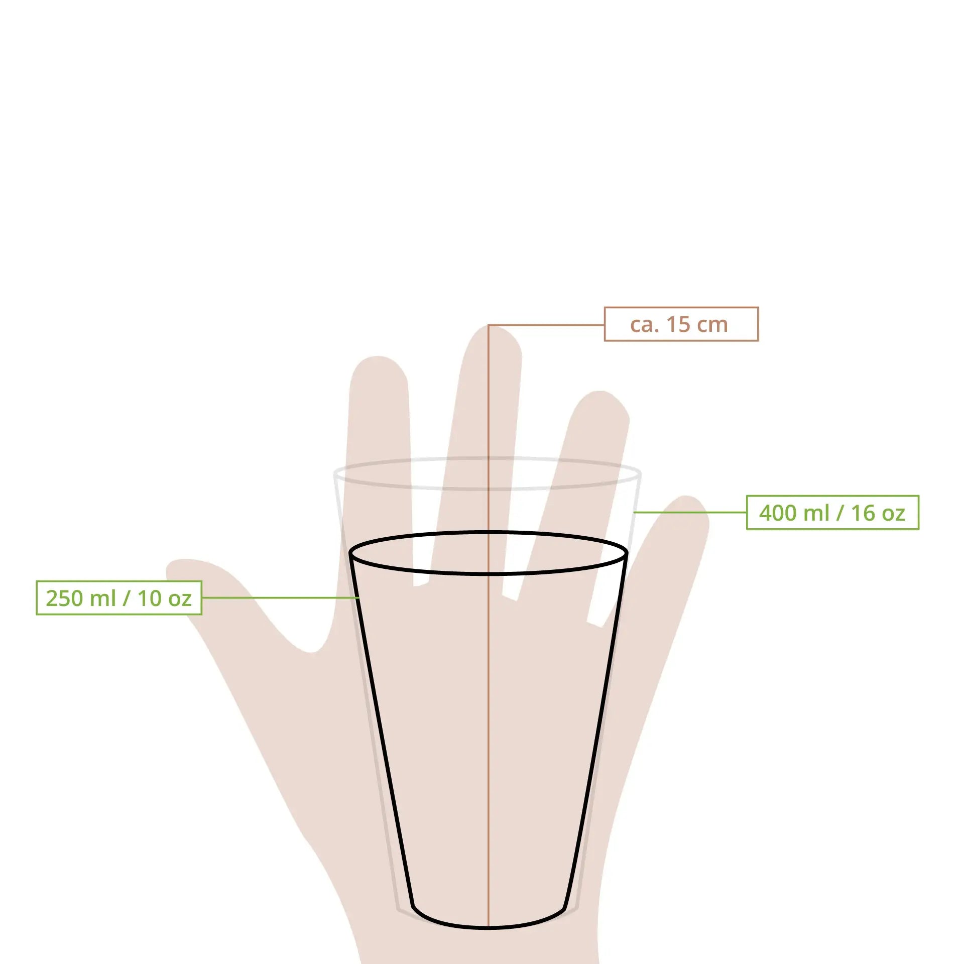 11 oz Reusable coffee cup, Ø 80 mm, PP, transparent