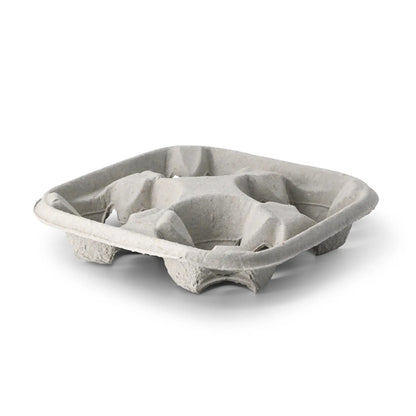 Becherträger (4er) aus Pappe, braun