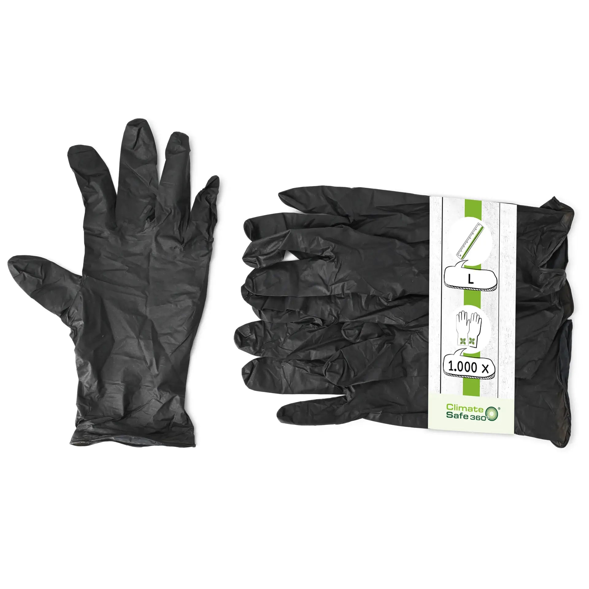 Nitrile gloves, black, size L, powderfree