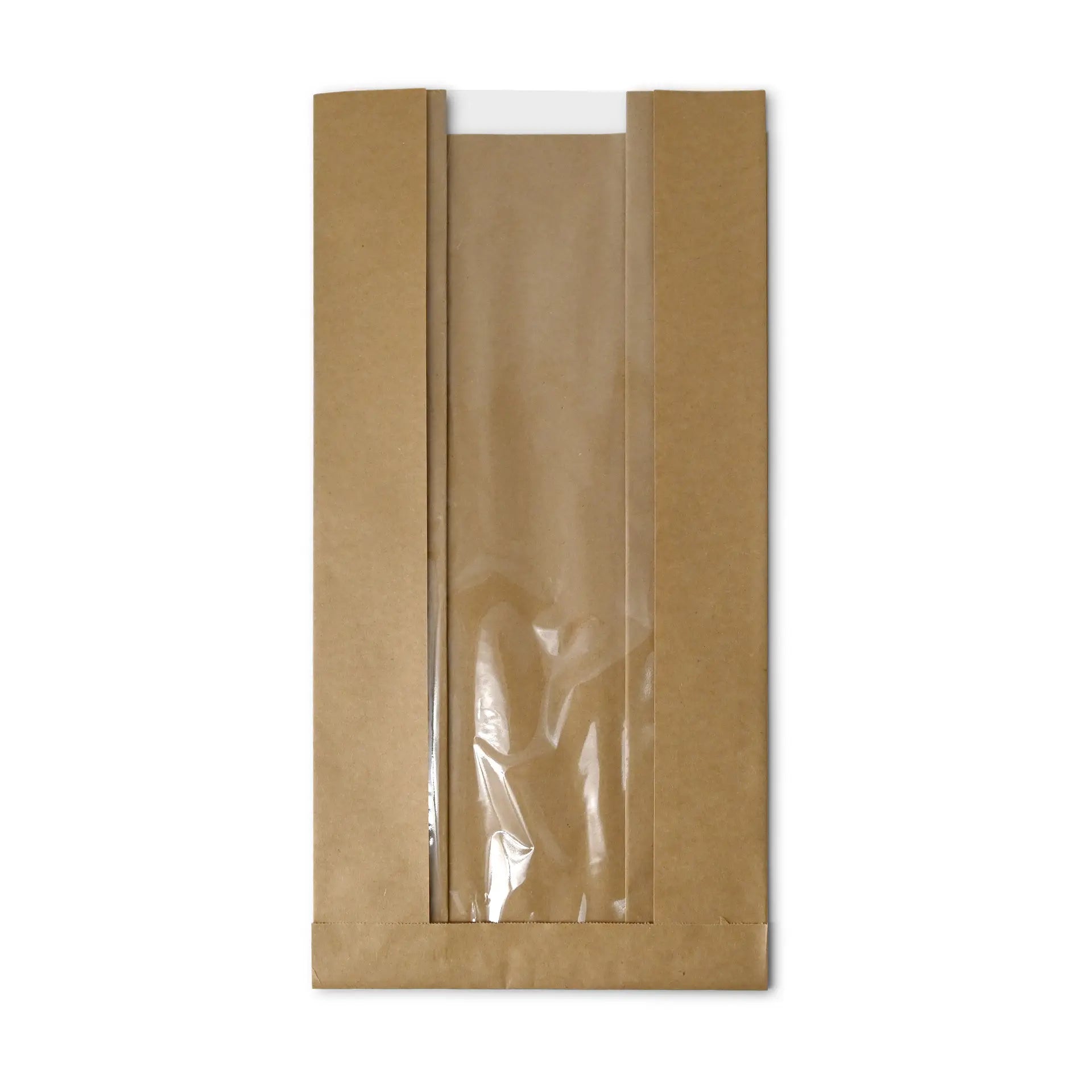 Kraft bags with window L, 20 + 11 x 41 cm, kraft