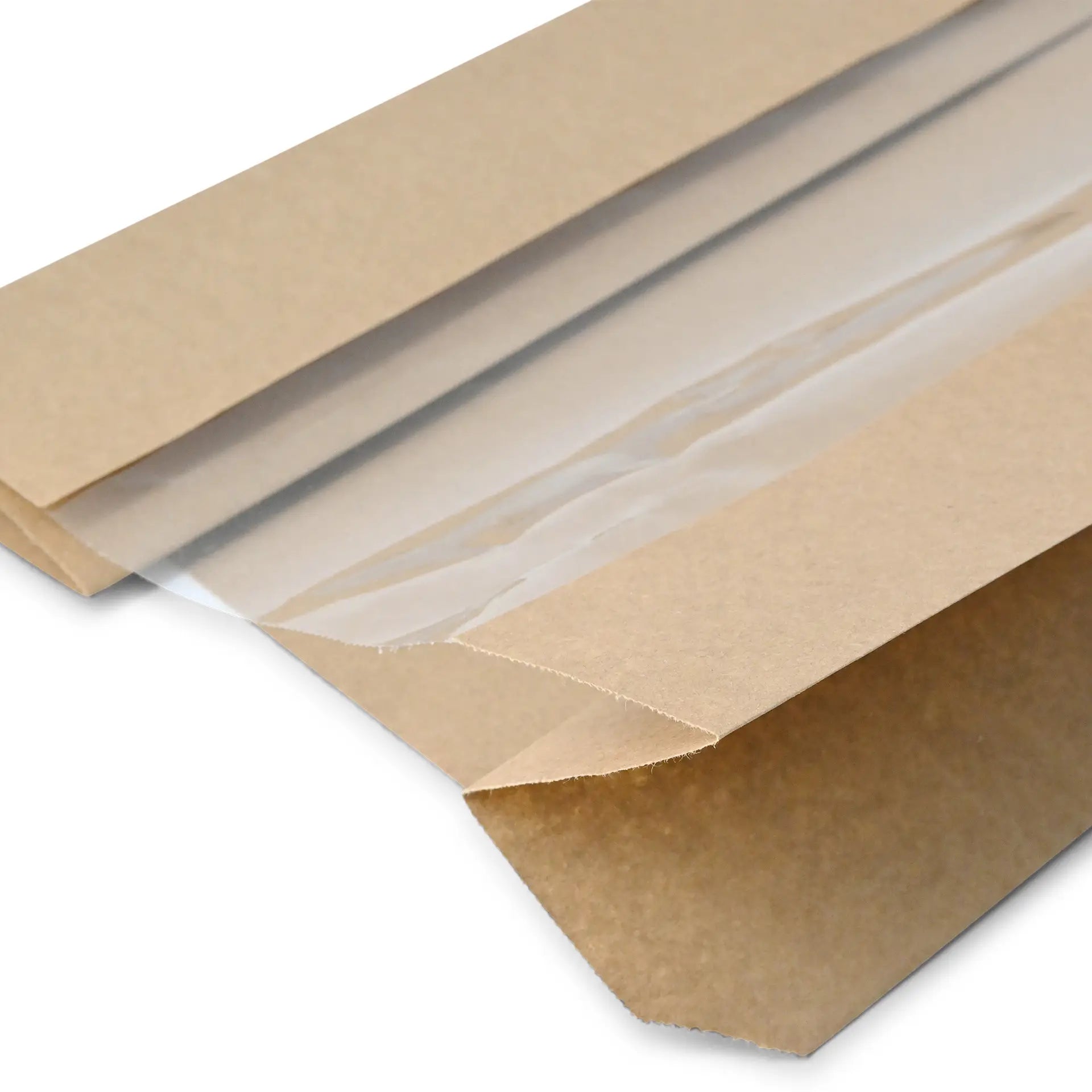 Kraft bags with window L, 20 + 11 x 41 cm, kraft