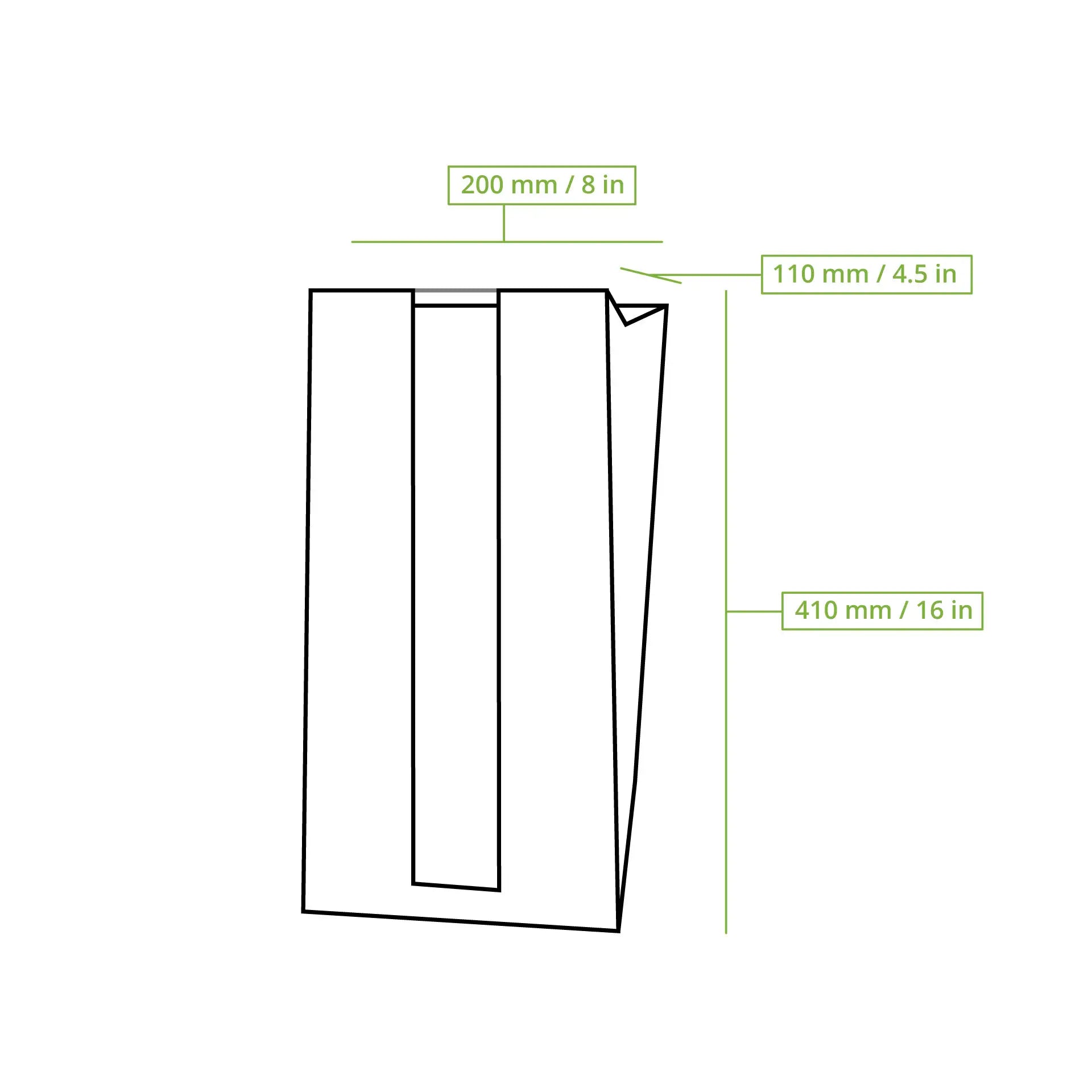 Kraft bags with window L, 20 + 11 x 41 cm, kraft