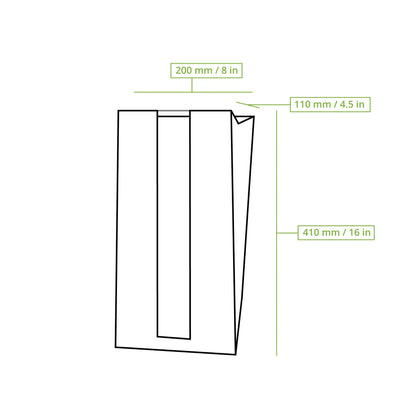 Kraft bags with window L, 20 + 11 x 41 cm, kraft