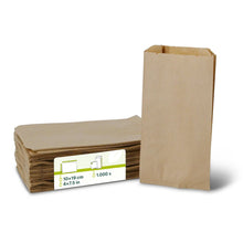 Flachbeutel aus Papier 10 x 5 x 19 cm, braun