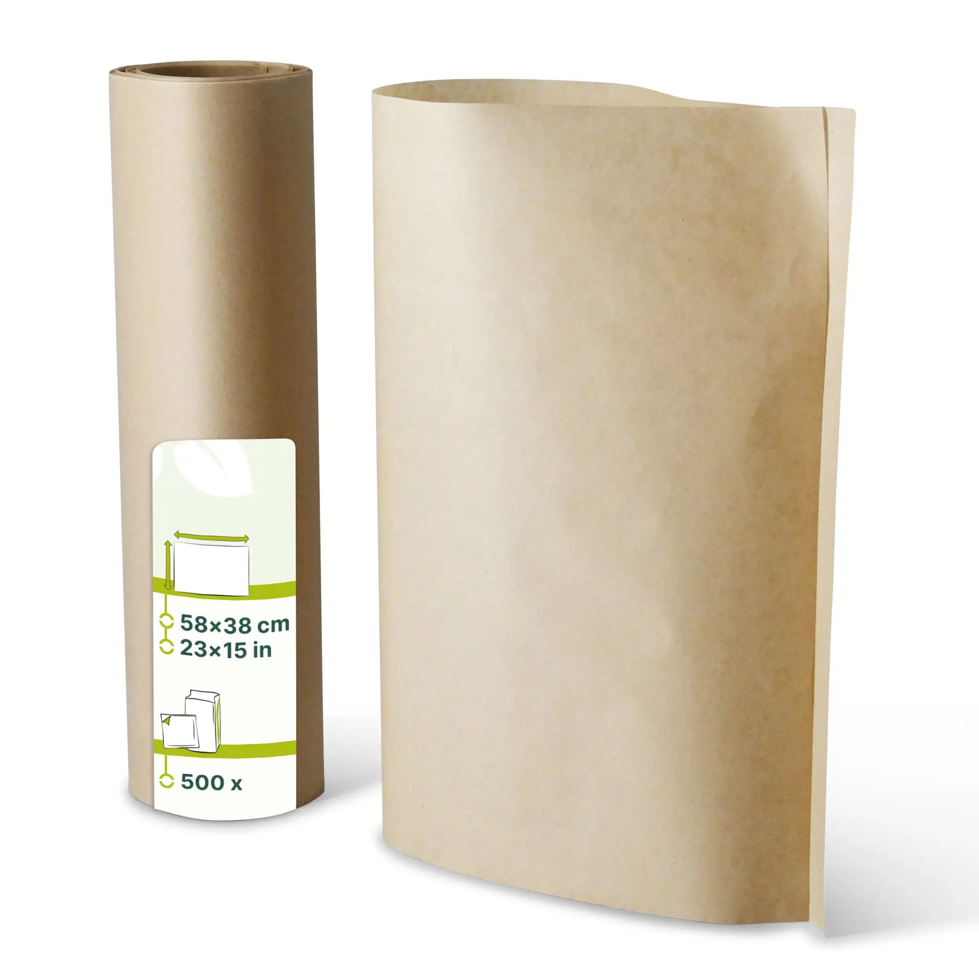 Wrapping paper sheets 58 x 38 cm, kraft