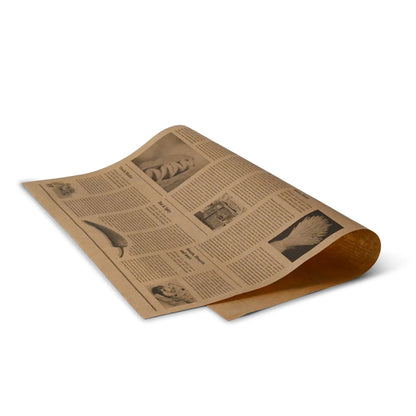 Greaseproof paper 50 x 37.5 cm, newspaper look, kraft