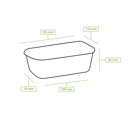 Baking moulds made from cocoa paper 20 × 7 × 6 cm, rectangular, brown